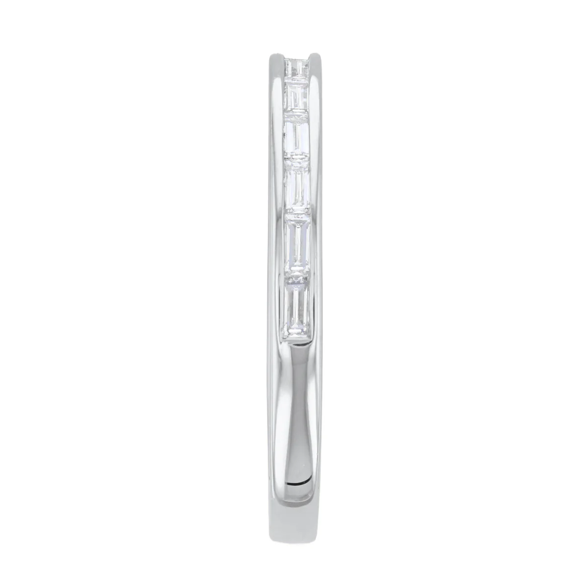 Everyday Diamonds Collection 2mm Baguette Cut Diamond Half Eternity Ring | 18K White Gold - Image 3