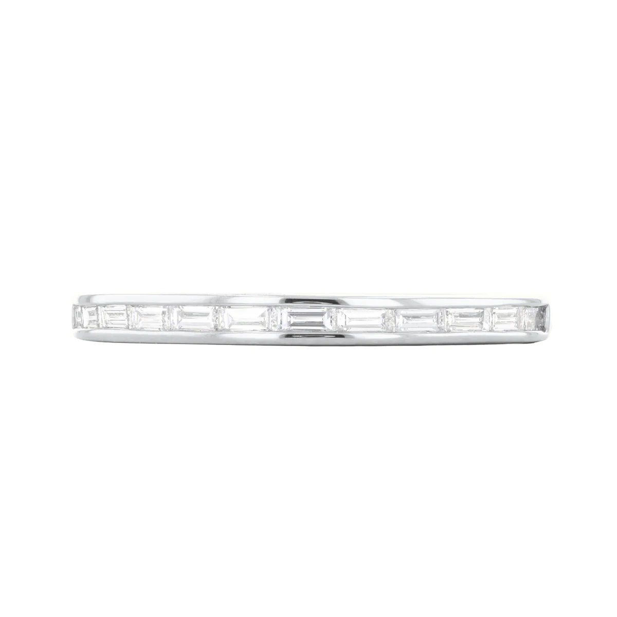 Everyday Diamonds Collection 2mm Baguette Cut Diamond Half Eternity Ring | 18K White Gold - Image 4