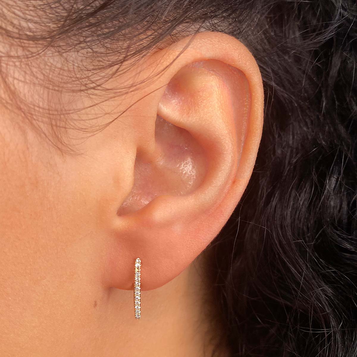 Everyday Diamonds Collection Diamond Link Earrings | 14K Yellow Gold - Image 7
