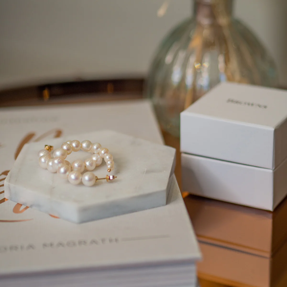 New York Collection Graduated Pearl Hoop Earrings | 14K Yellow Gold - Image 8