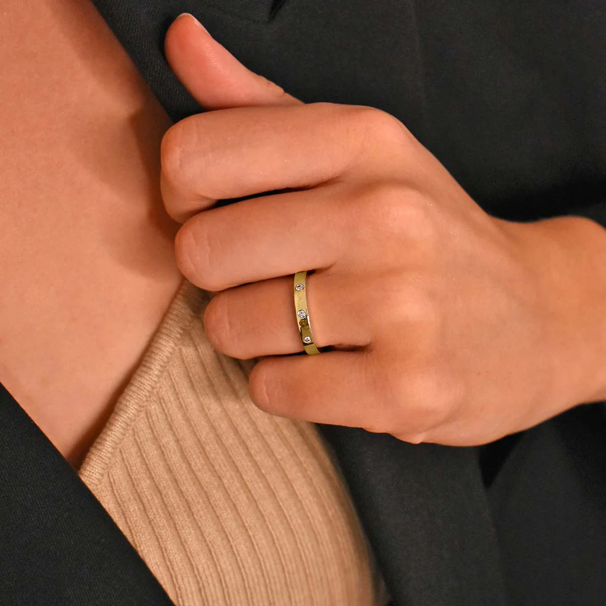 Everyday Diamonds Collection Inlay Diamond Ring | 14K Yellow Gold - Image 6