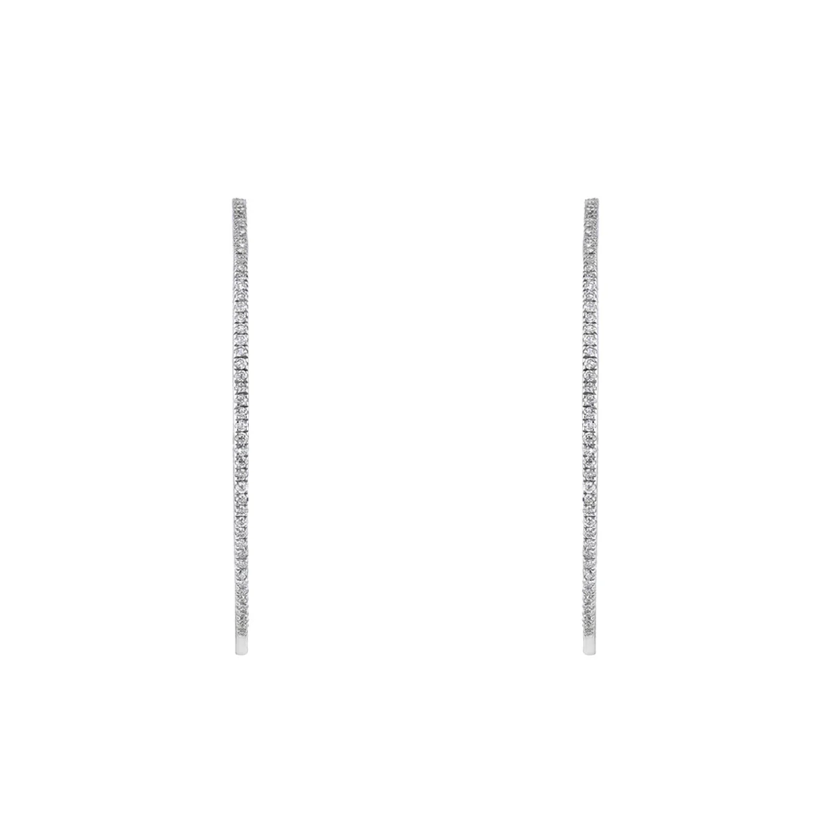 Everyday Diamonds Large Diamond  Hoops | 9K White Gold - Image 2