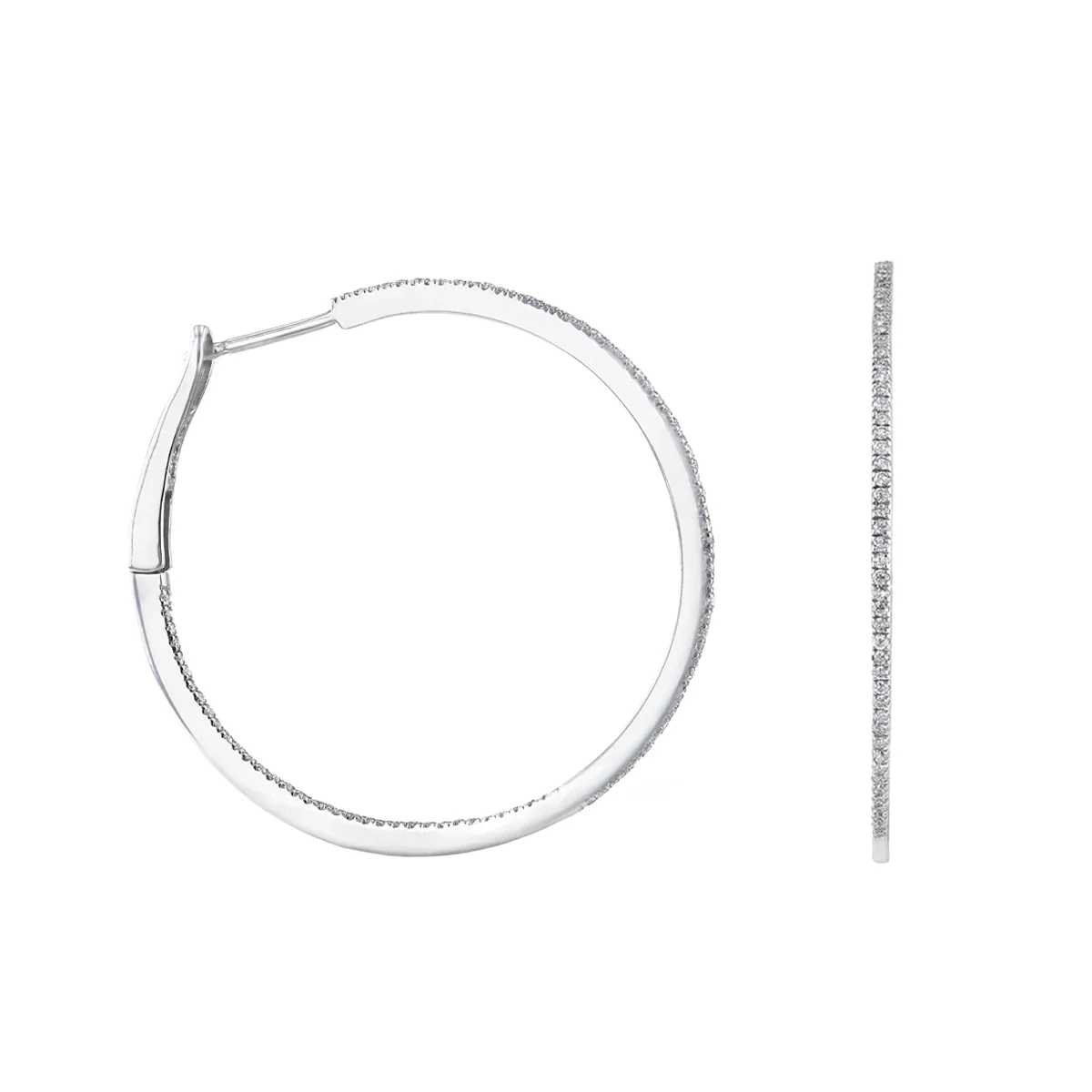 Everyday Diamonds Large Diamond  Hoops | 9K White Gold - Image 4