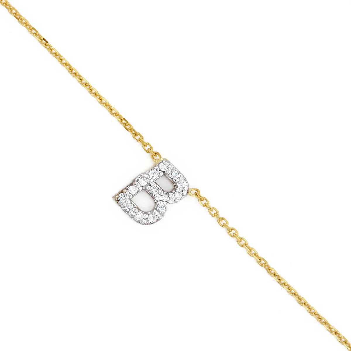 Everyday Diamonds Collection 15"-17" Luxury Diamond Letter Necklace | 9K Yellow Gold - Image 3
