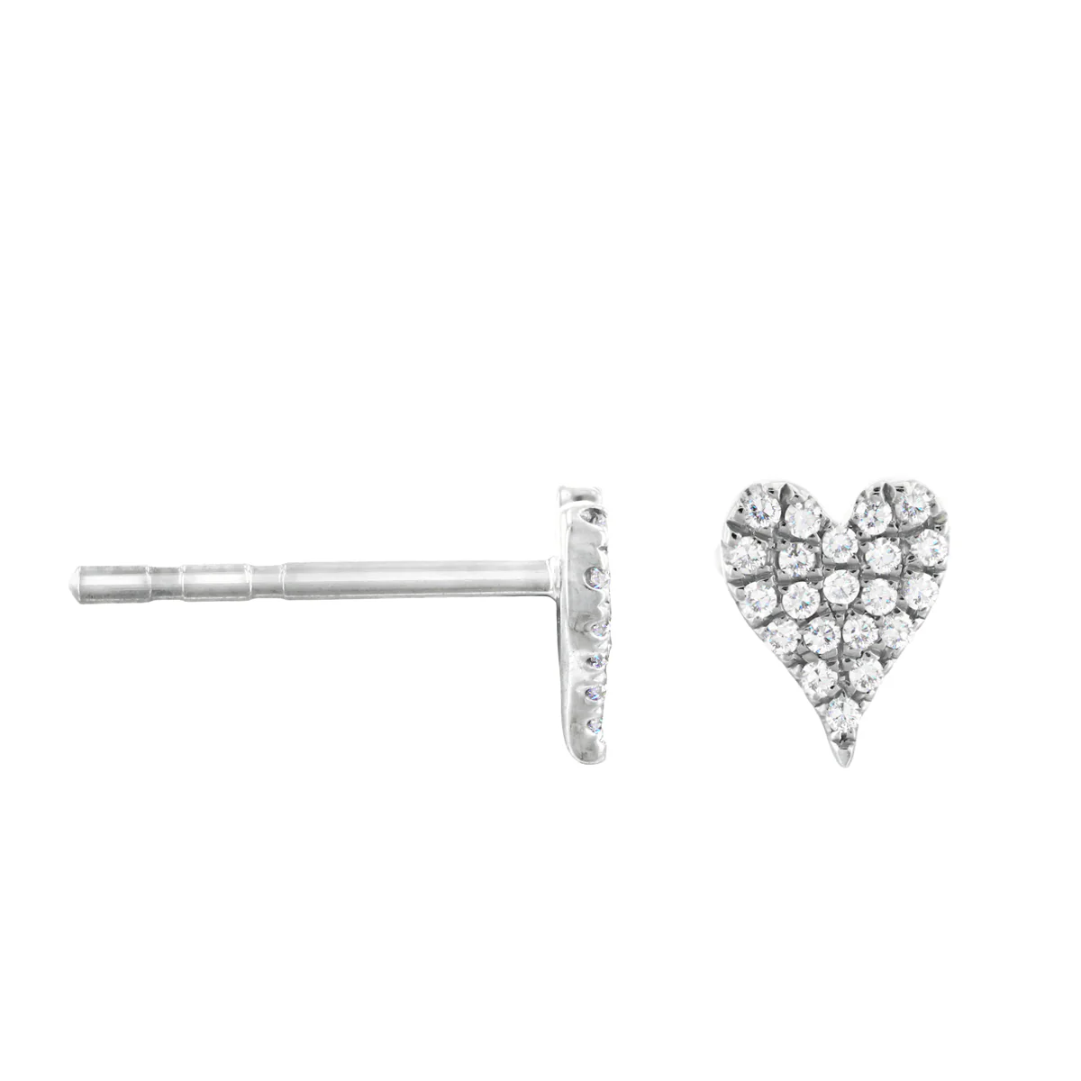 Everyday Diamonds Collection Pave Diamond Heart Earrings | 14K White Gold - Image 4