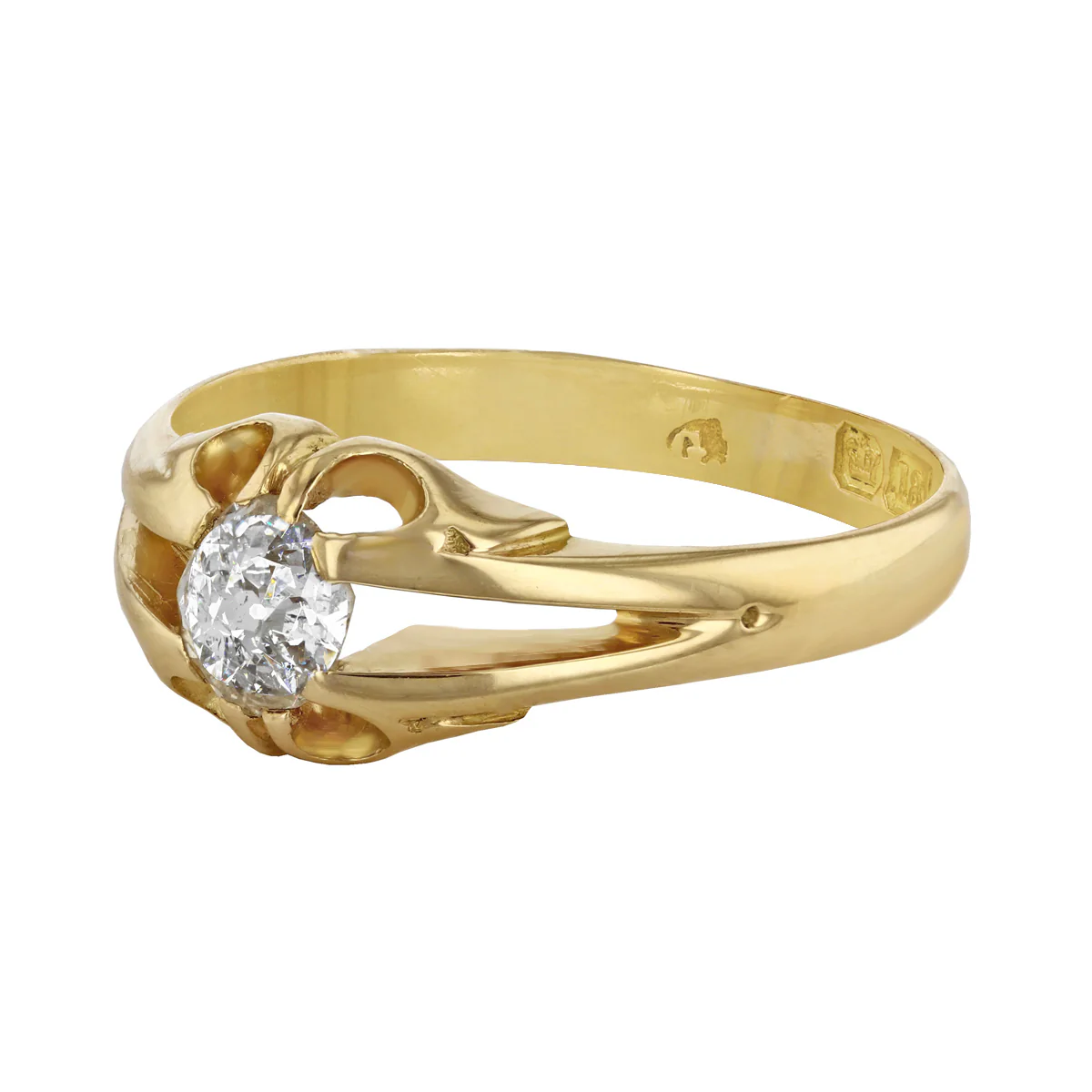Old Brilliant Signet Ring | Pre-Loved | 18K Yellow Gold - Image 2