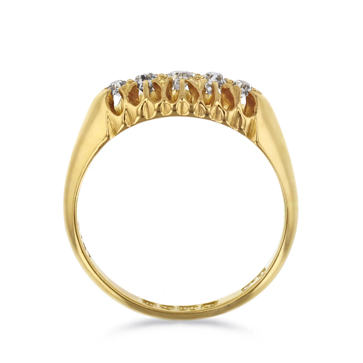 Old Cut Diamond Five stone Ring | Pre-Loved | 18K Yellow Gold - Image 5