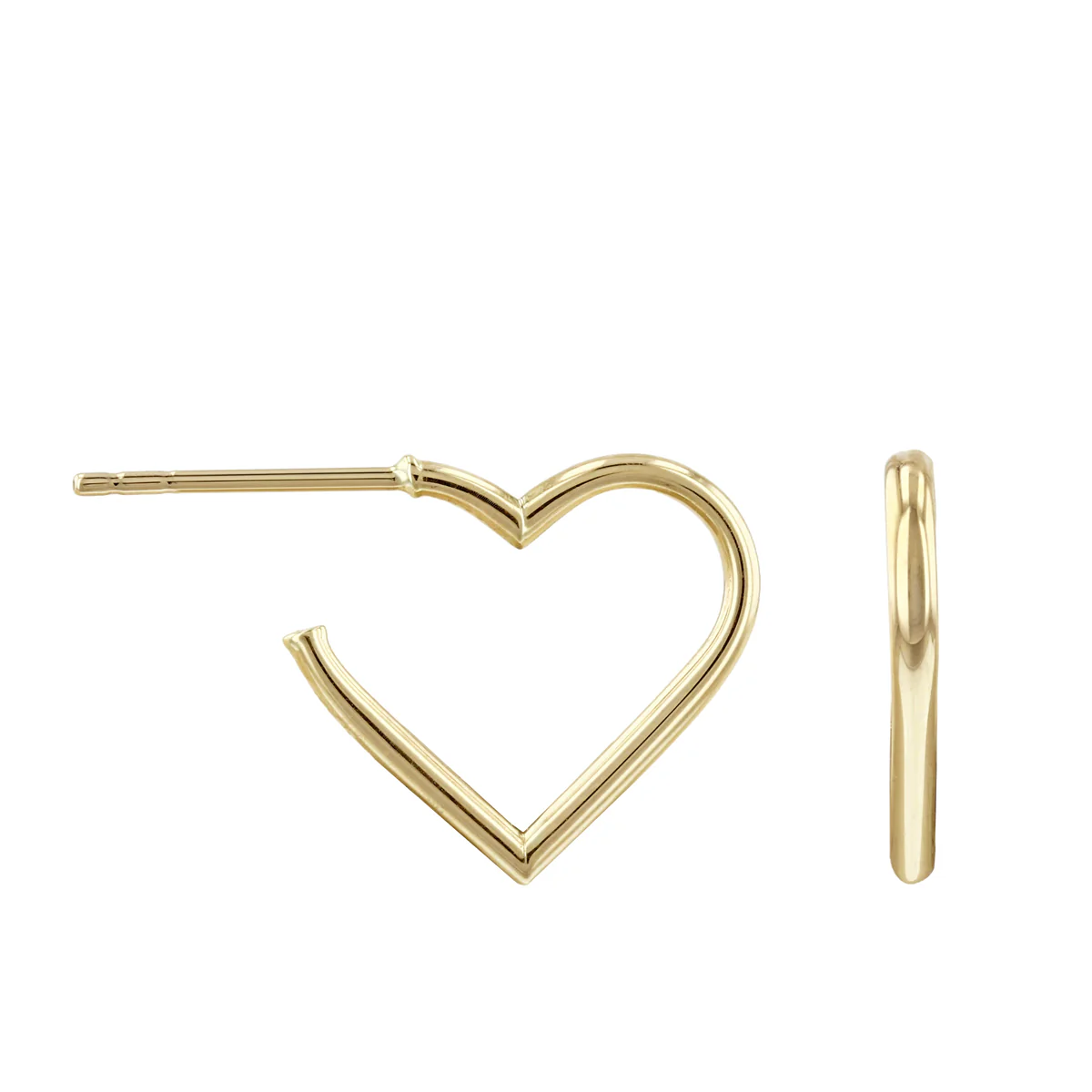 Open Heart Hoop Earrings | 9K Yellow Gold - Image 2