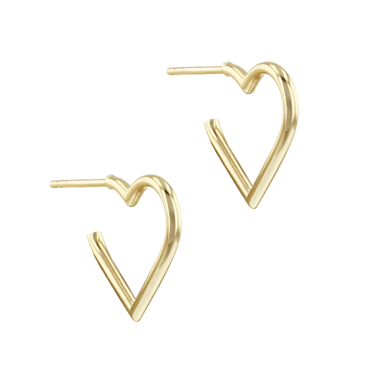 Open Heart Hoop Earrings | 9K Yellow Gold - Image 3