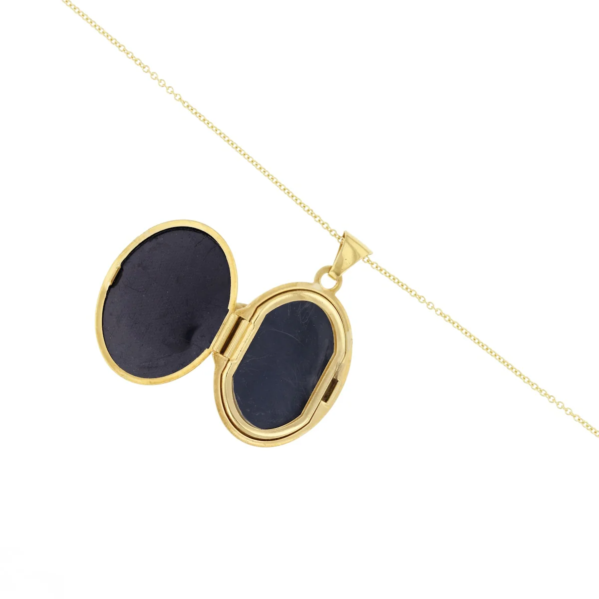 Oval Diamond North Star and Scrolling Foliate Locket (Chain Not Included) | Pre-Loved | 9K Yellow Gold - Image 4