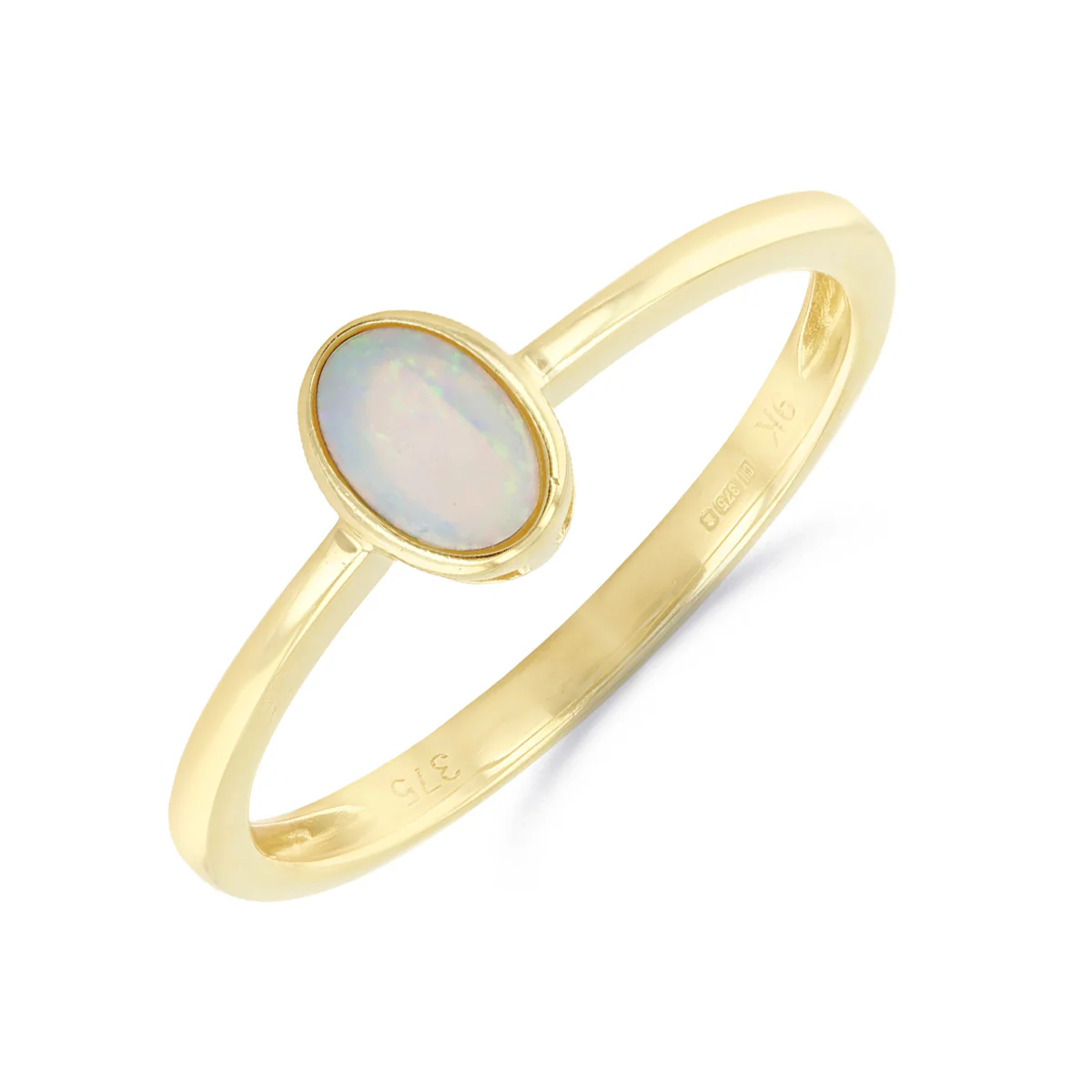 Oval Opal Bezel Set Ring | Pre-Loved | 9K Yellow Gold