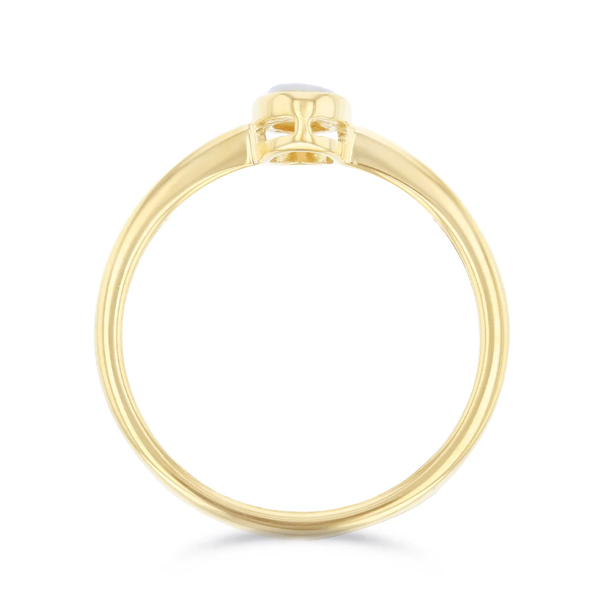 Oval Opal Bezel Set Ring | Pre-Loved | 9K Yellow Gold - Image 5