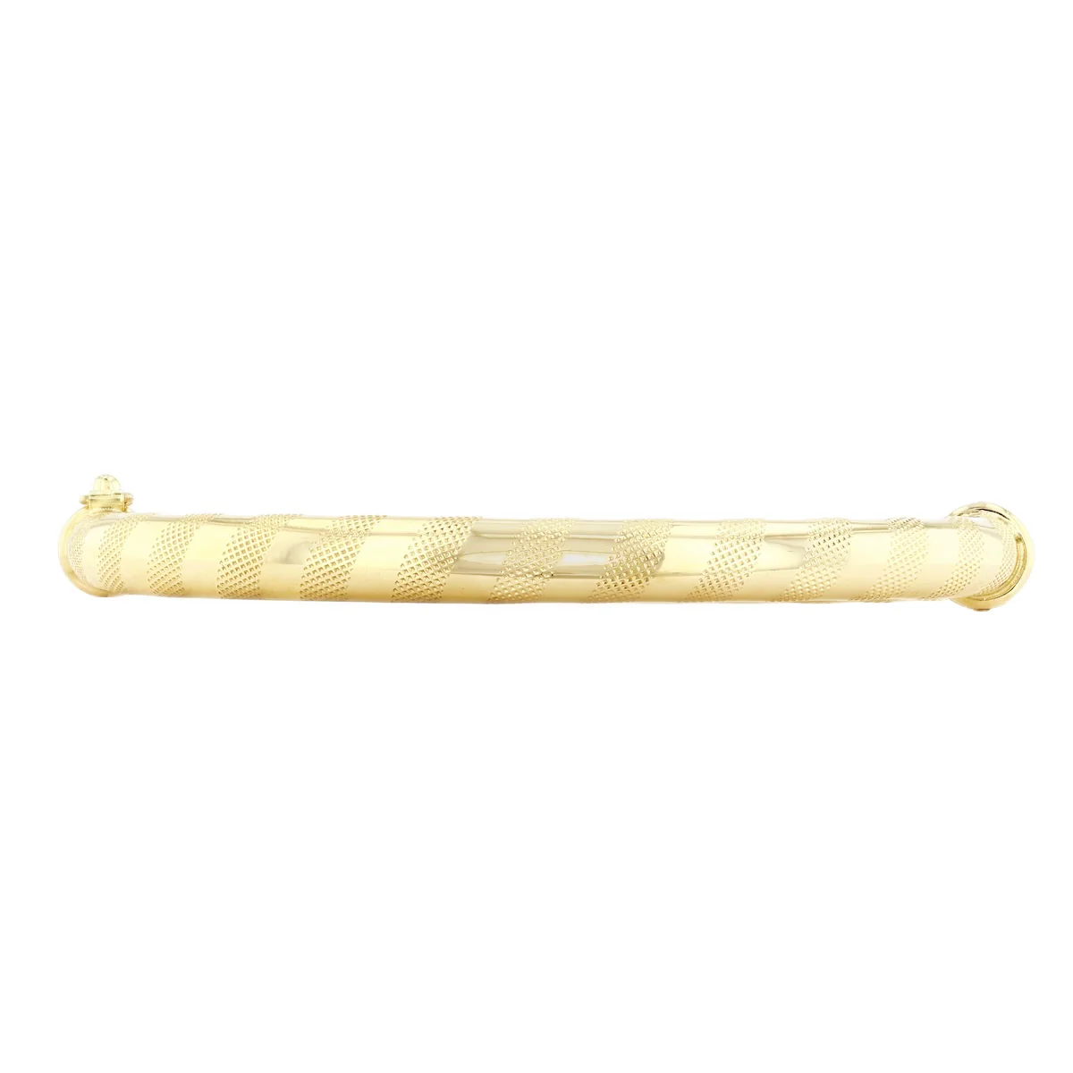 Oval Patterned Bangle (9.5g) | Pre-Loved | 9K Yellow Gold - Image 2