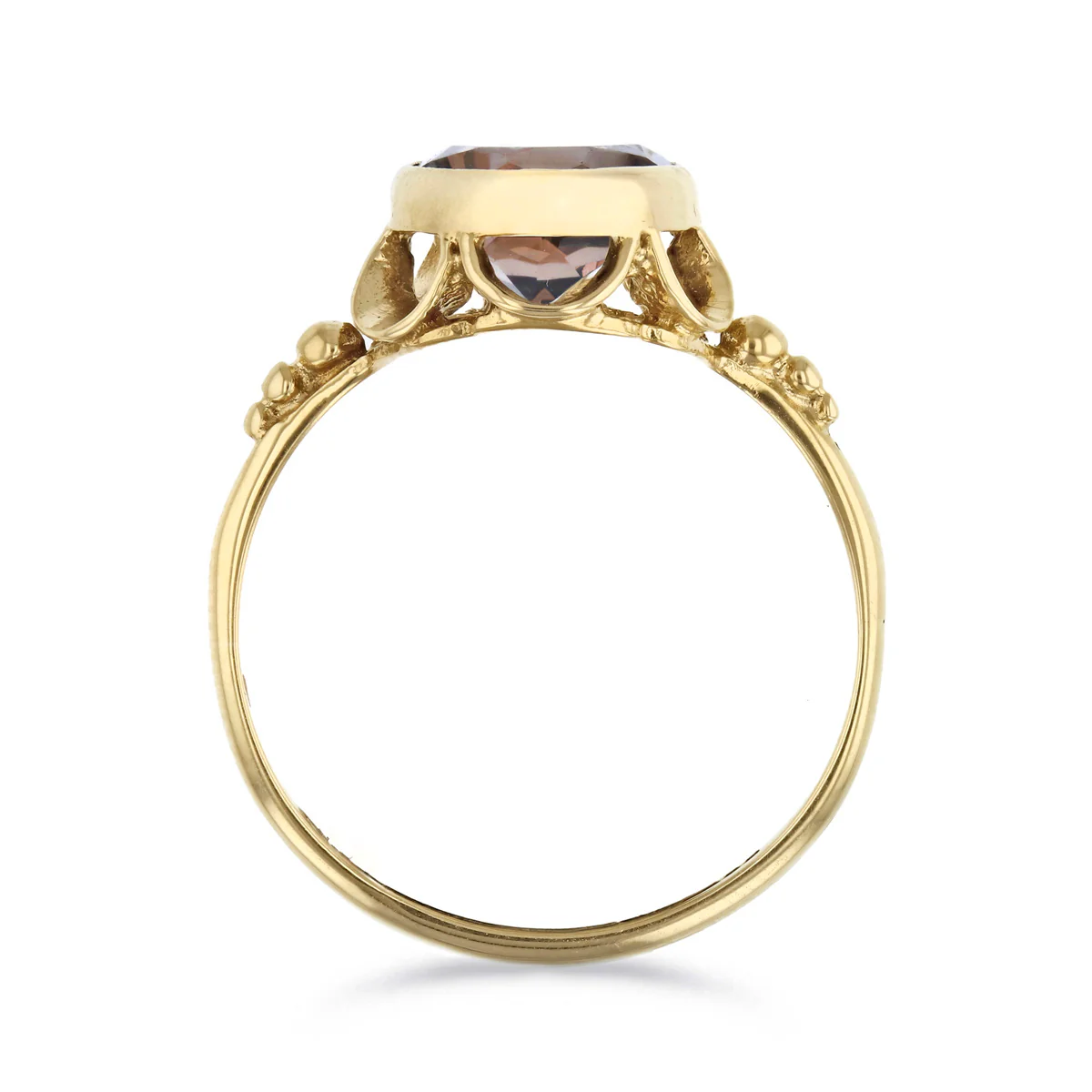 Oval Smokey Quartz Dress Ring | Pre-Loved | 9K Solid Yellow Gold - Image 5