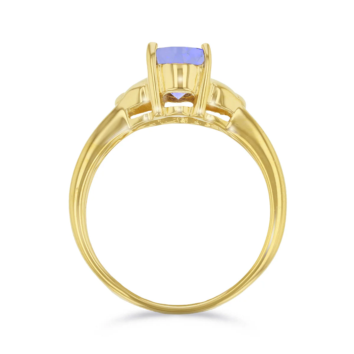 Oval Tanzanite Solitaire Dress Ring | Pre-Loved | 18K Yellow Gold - Image 5