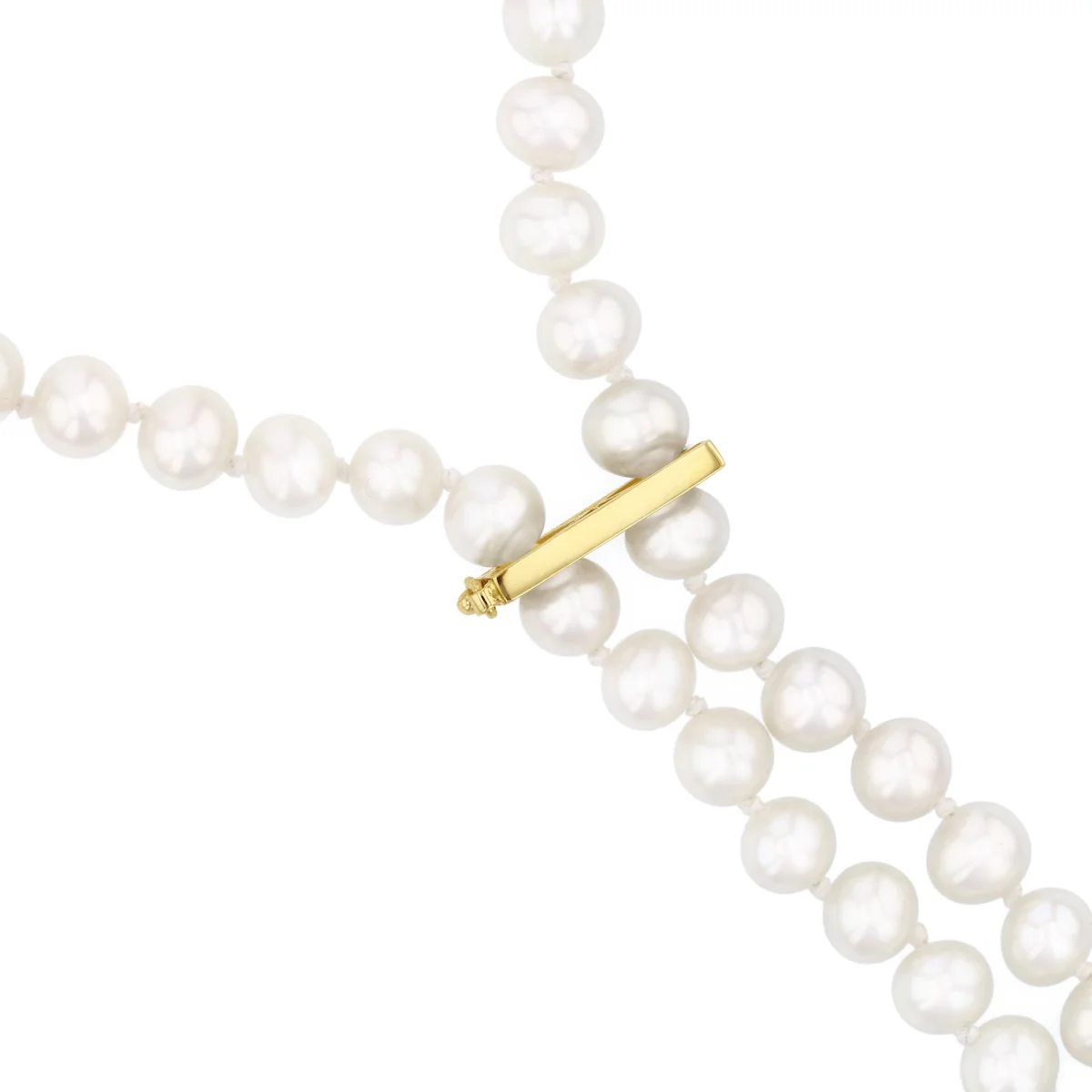 Pearlessence Collection 32" Cultured 6–6.5mm River Pearl Lariat Necklace with Shortener Clasp | 9K Yellow Gold - Image 3