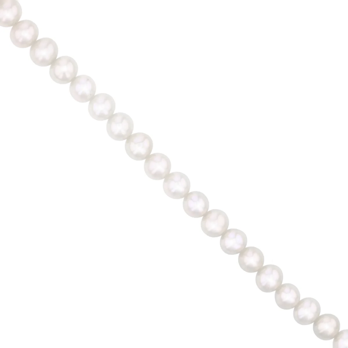 Pearlessence Collection 5-5.5mm White Round Cultured River Pearl Necklace | 9K Yellow Gold - Image 3
