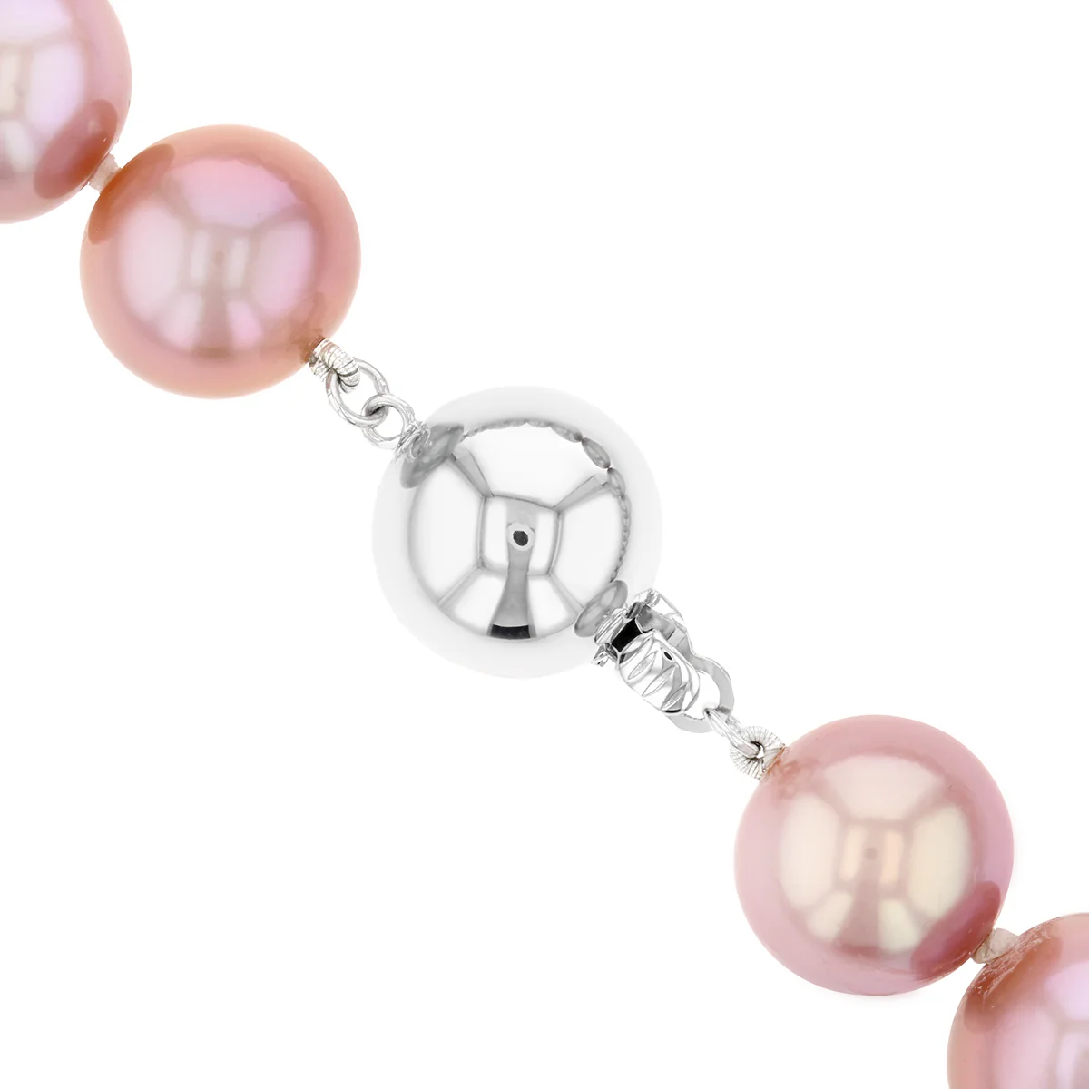 Pink Freshwater Pearl Necklace | 9K White Gold - Image 2