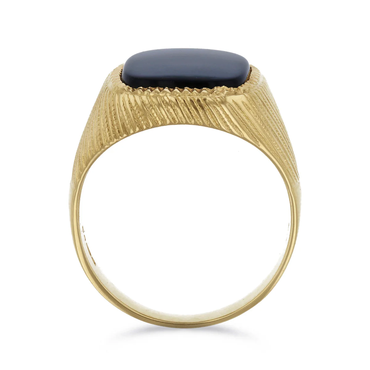 Rectangular Onyx Signet Ring | Pre-Loved | 9K Yellow Gold - Image 3