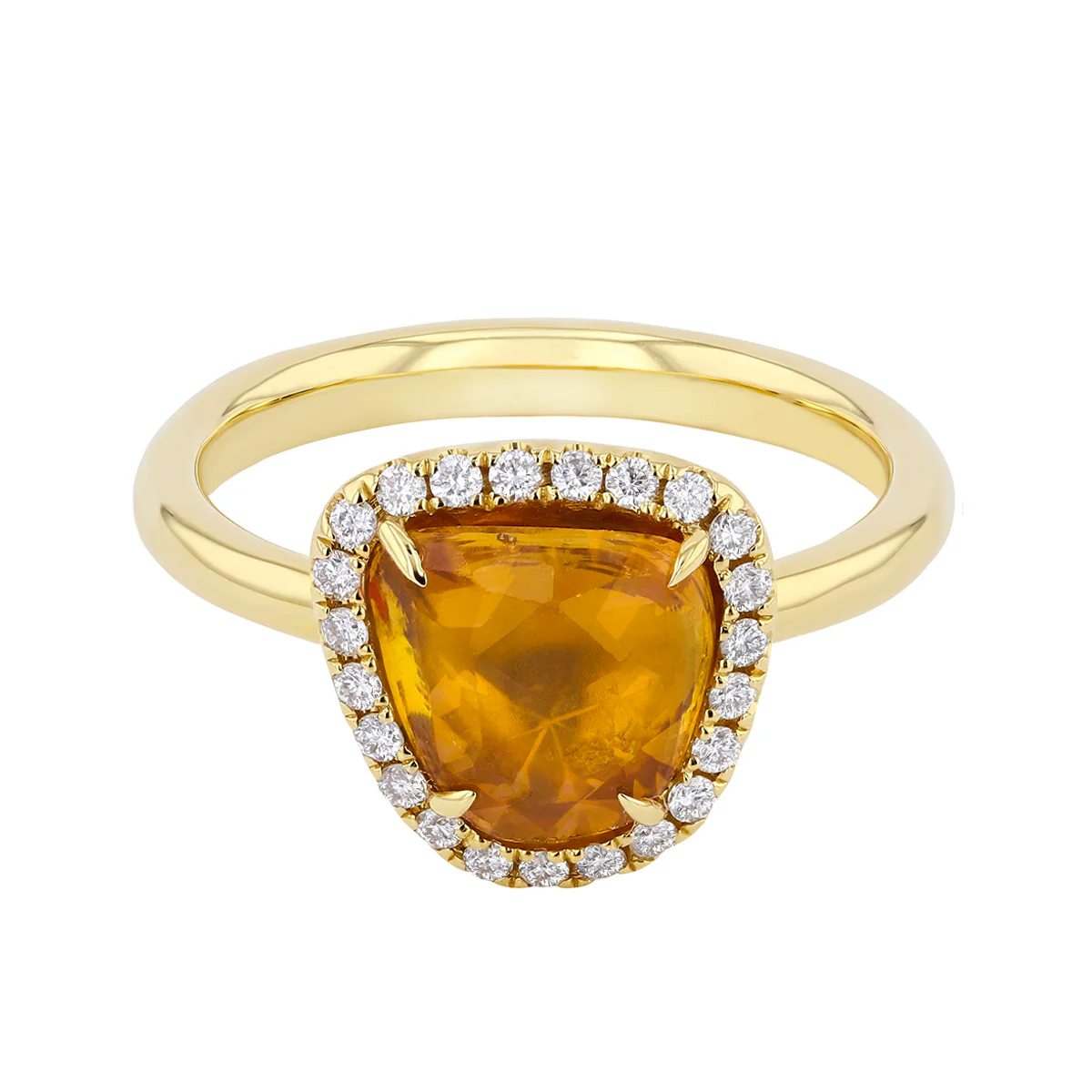 Riviera Collection 2.81ct Rose Cut Orange Sapphire & Diamond Ring - Image 2
