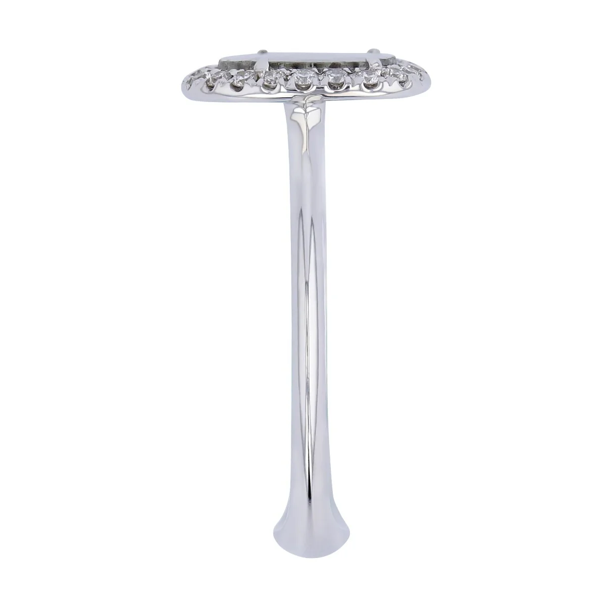 Riviera Collection Rose Cut Grey Diamond & White Diamond Halo Ring - Image 4