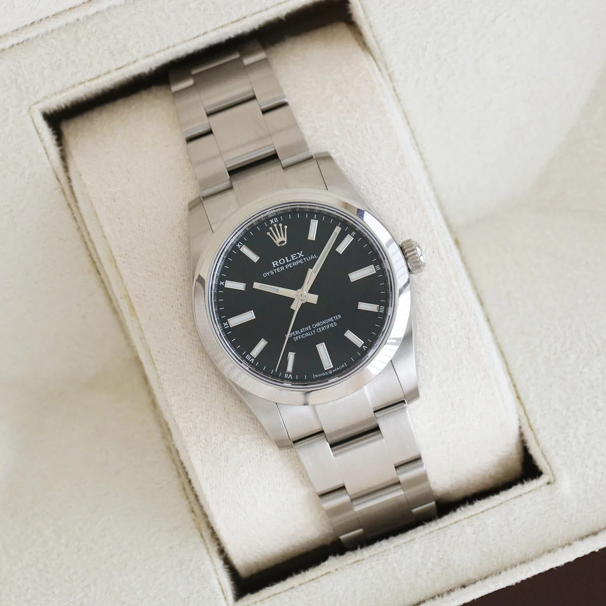 Rolex, Oyster Perpetual 34, Oystersteel | Pre-Owned | 124200 - 2021 - Image 8