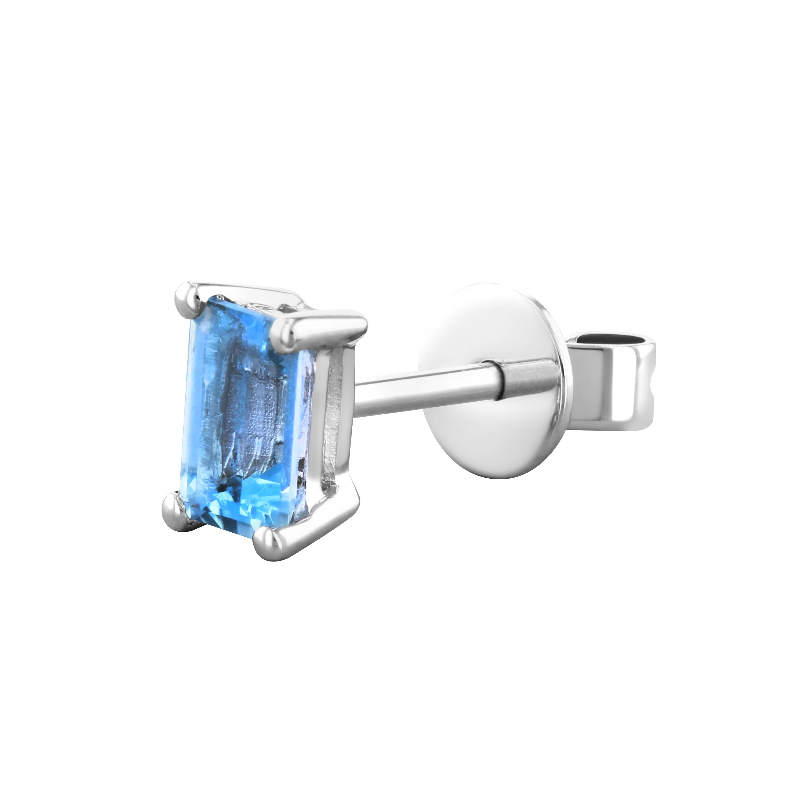Rosa Mer 0.58ct Aquamarine Stud Earrings | 9K White Gold - Image 3