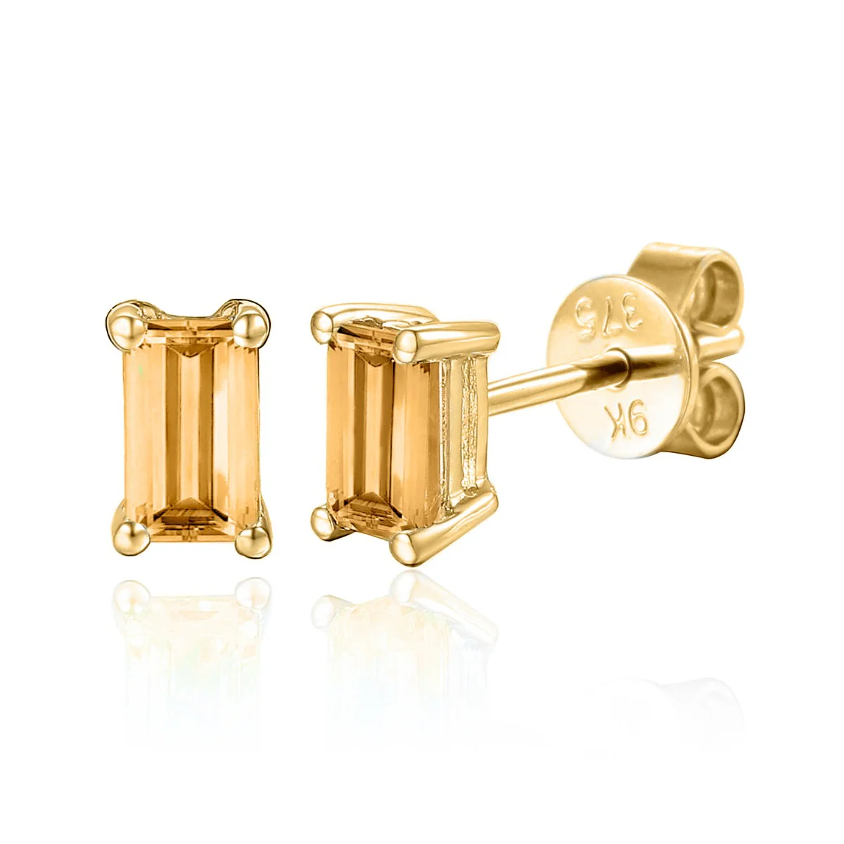 Rosa Mer 0.58ct Citrine Stud Earrings | 9K Yellow Gold