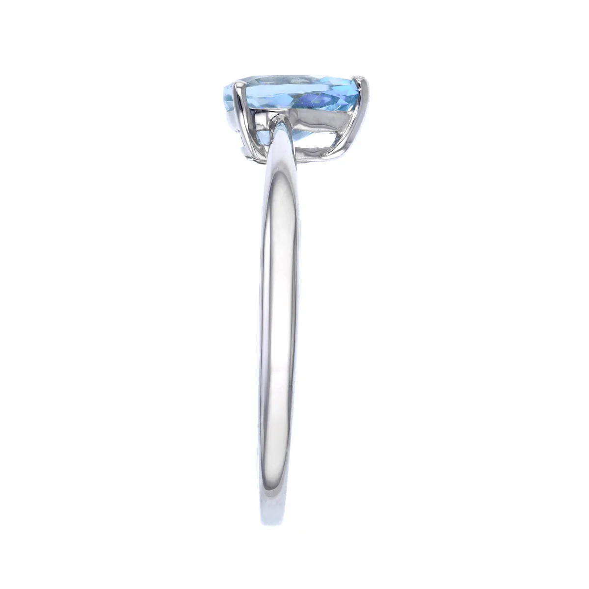 Rosa Mer 0.58ct Pear Cut Aquamarine Solitaire Ring | 9K White Gold - Image 4