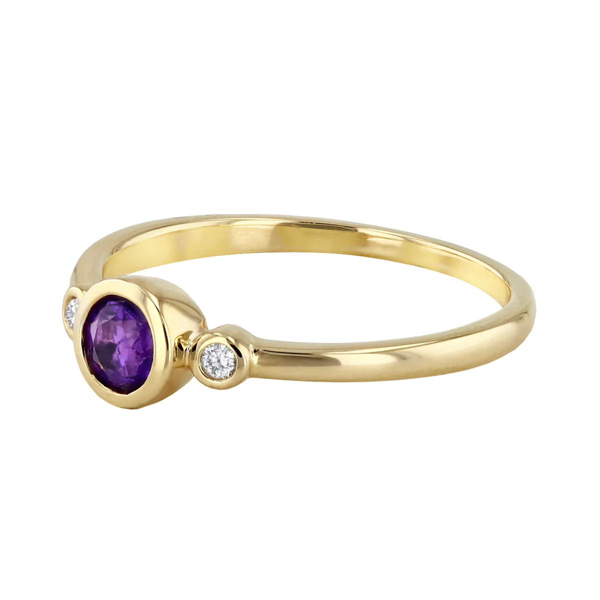 Rosa Mer Collection 0.24ct Amethyst and Diamond Dress Ring | 9K Yellow Gold - Image 3