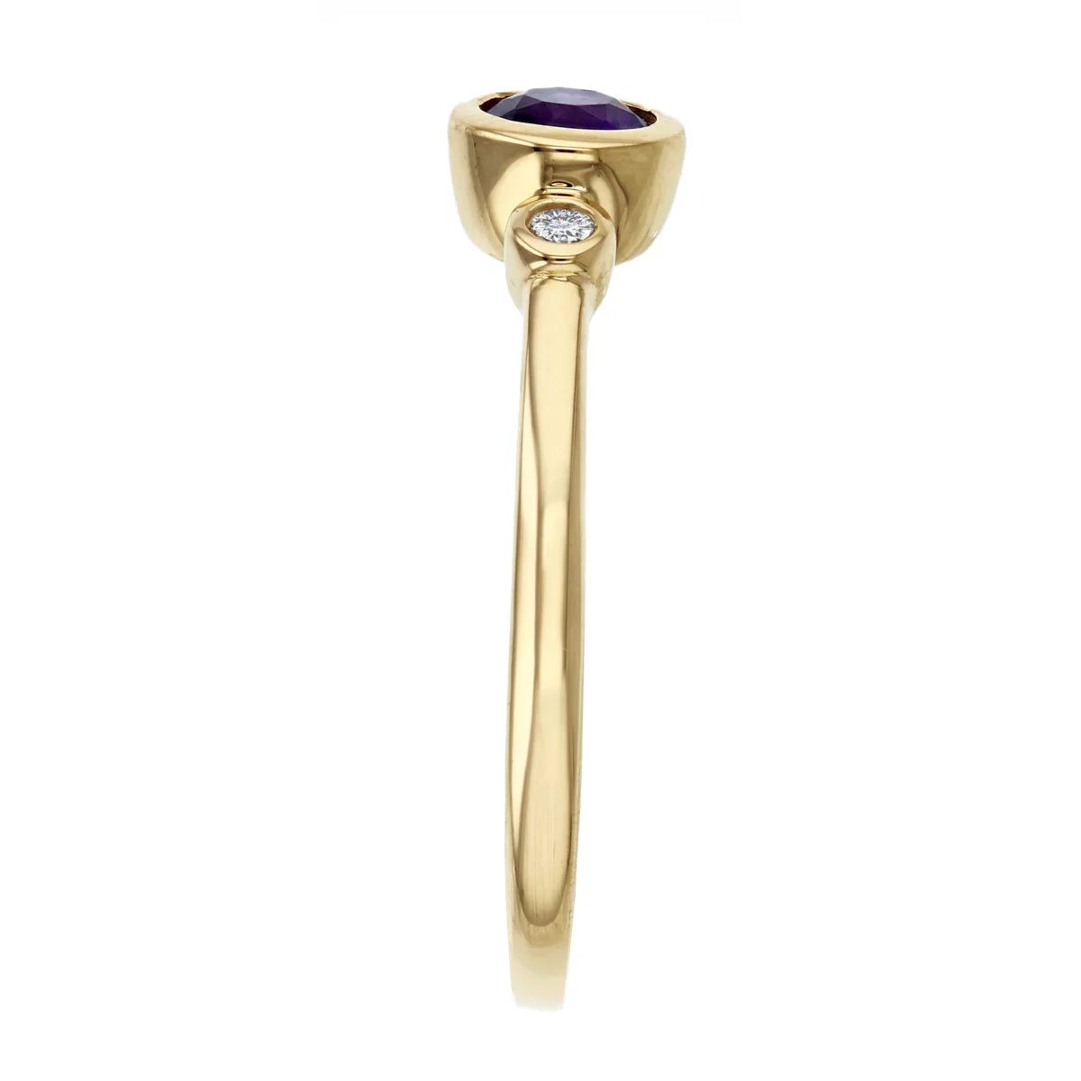 Rosa Mer Collection 0.24ct Amethyst and Diamond Dress Ring | 9K Yellow Gold - Image 4