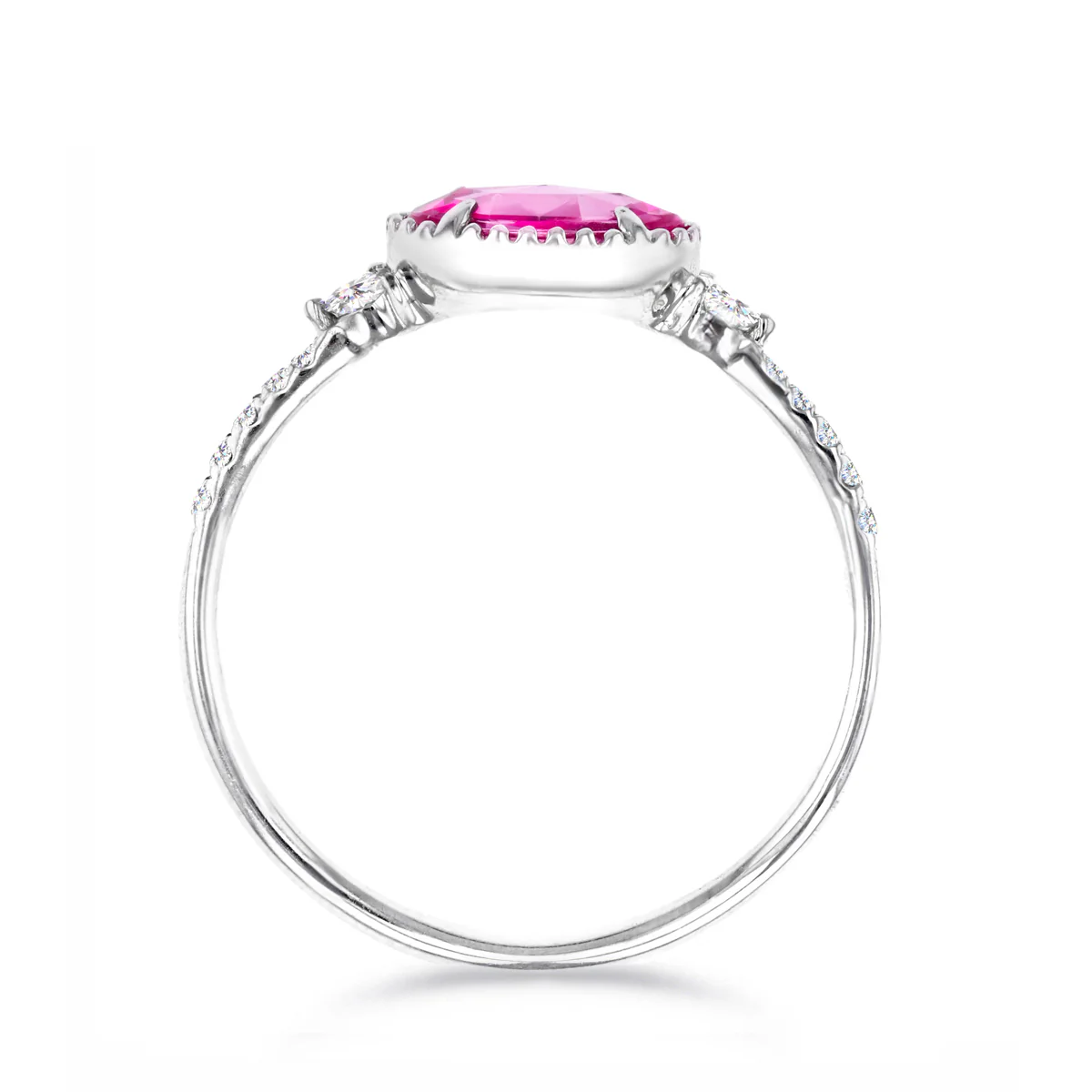 Rosa Mer Collection 0.71 Pink Sapphire and Diamond Tiara Ring Set - Image 7