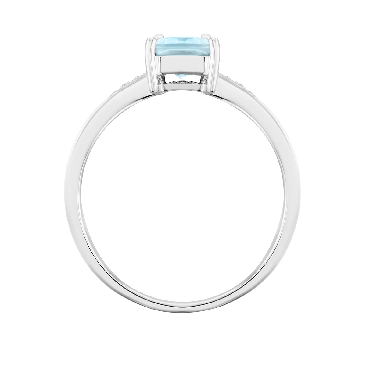 Rosa Mer Collection 0.84ct Aquamarine & Diamond Ring | 9K White Gold - Image 4
