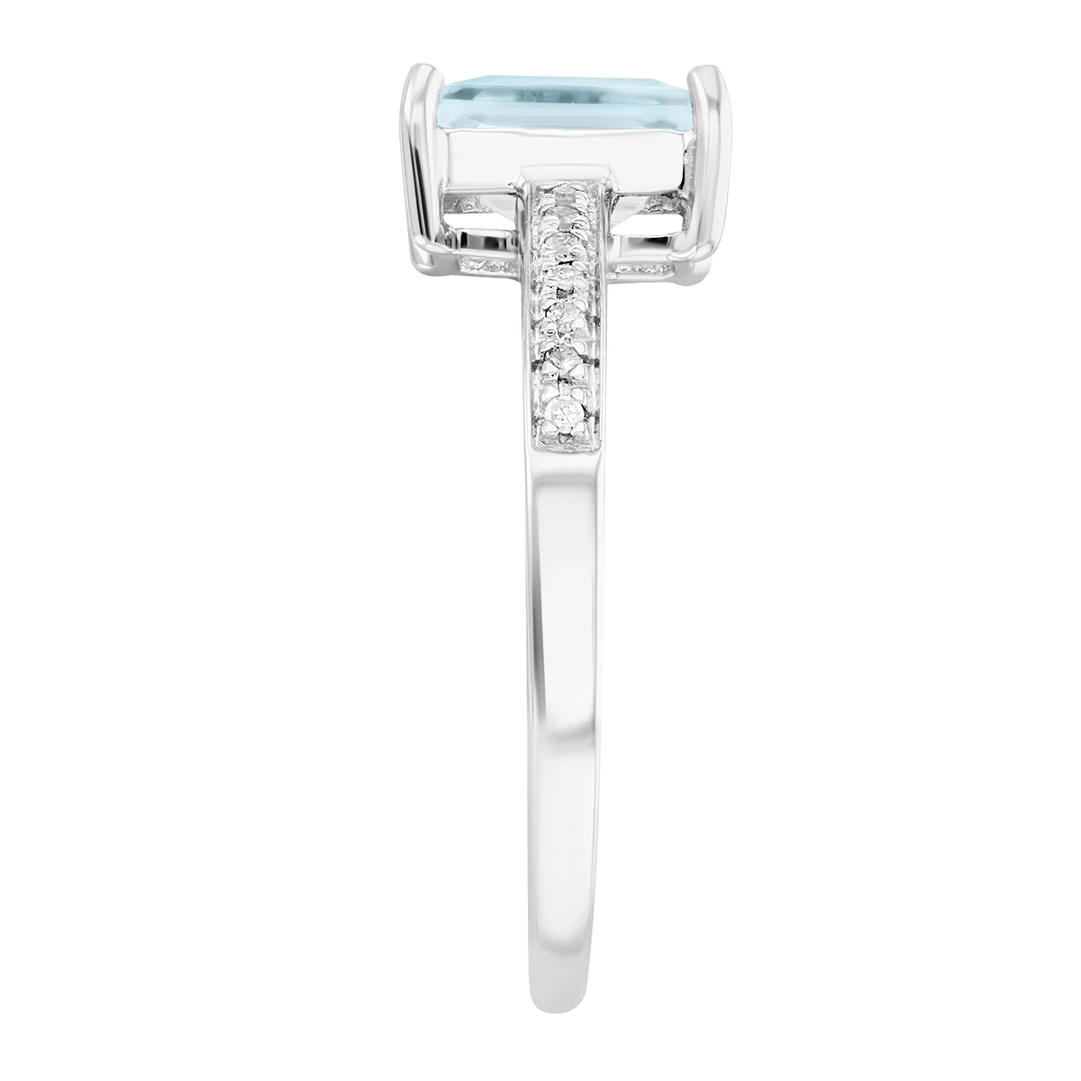 Rosa Mer Collection 0.84ct Aquamarine & Diamond Ring | 9K White Gold - Image 5