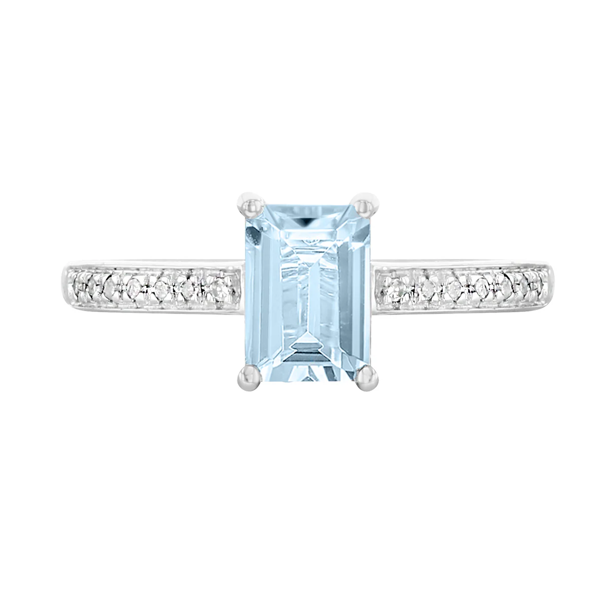 Rosa Mer Collection 0.84ct Aquamarine & Diamond Ring | 9K White Gold - Image 6