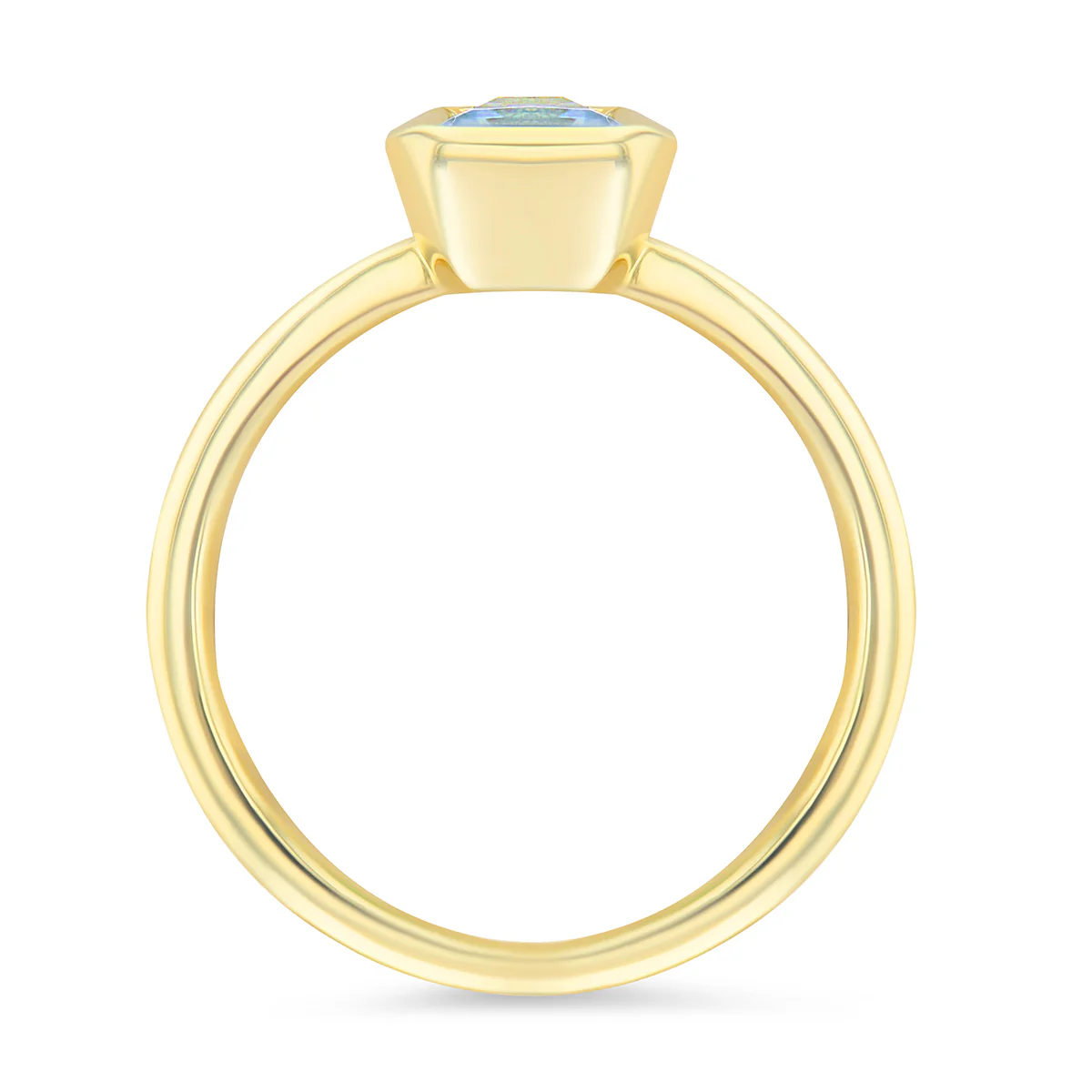 Rosa Mer Collection 1.44ct Aquamarine Bezel Set Ring | 9K Yellow Gold - Image 3