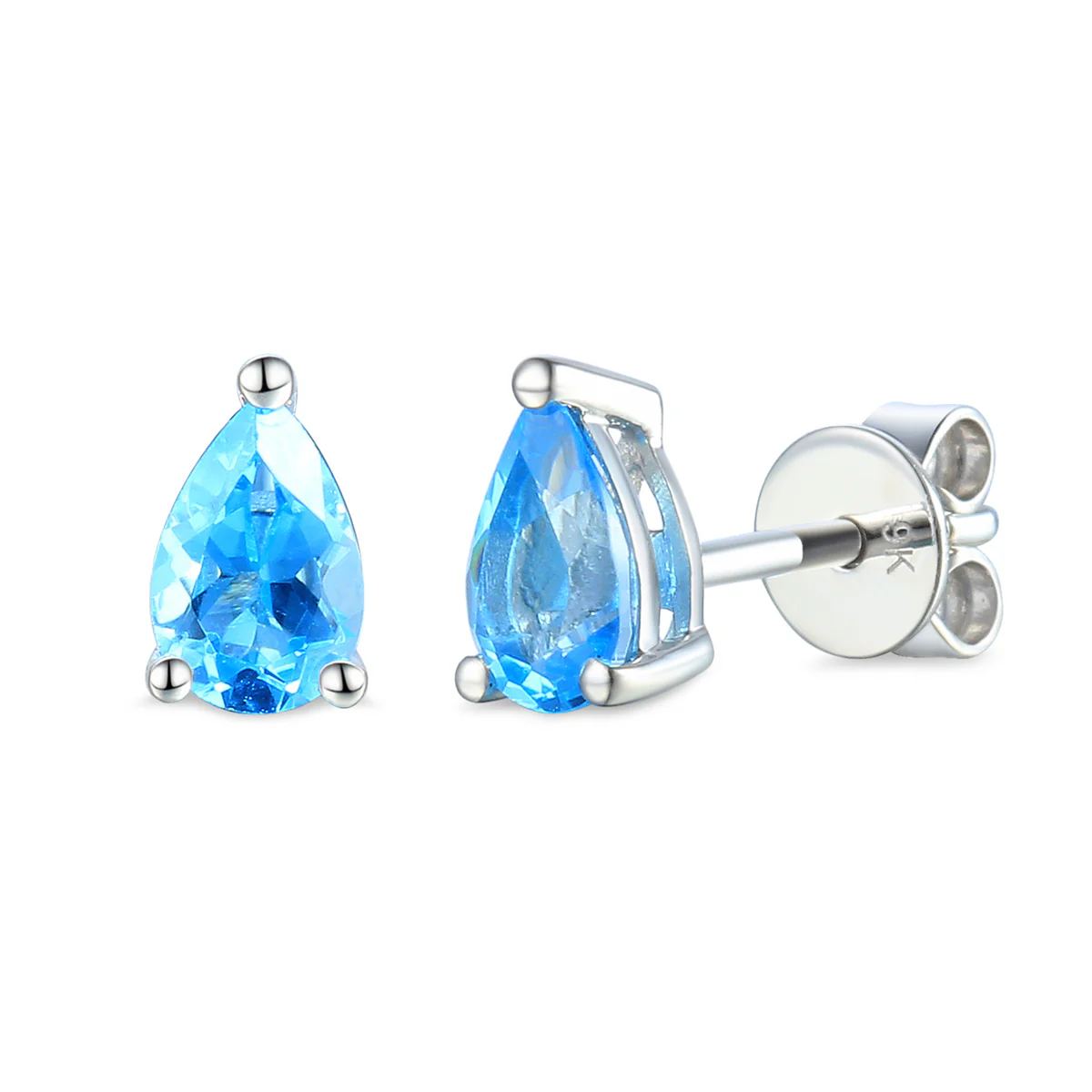 Rosa Mer Pear Aquamarine Pendant & Earring Set | 9K White Gold - Image 3