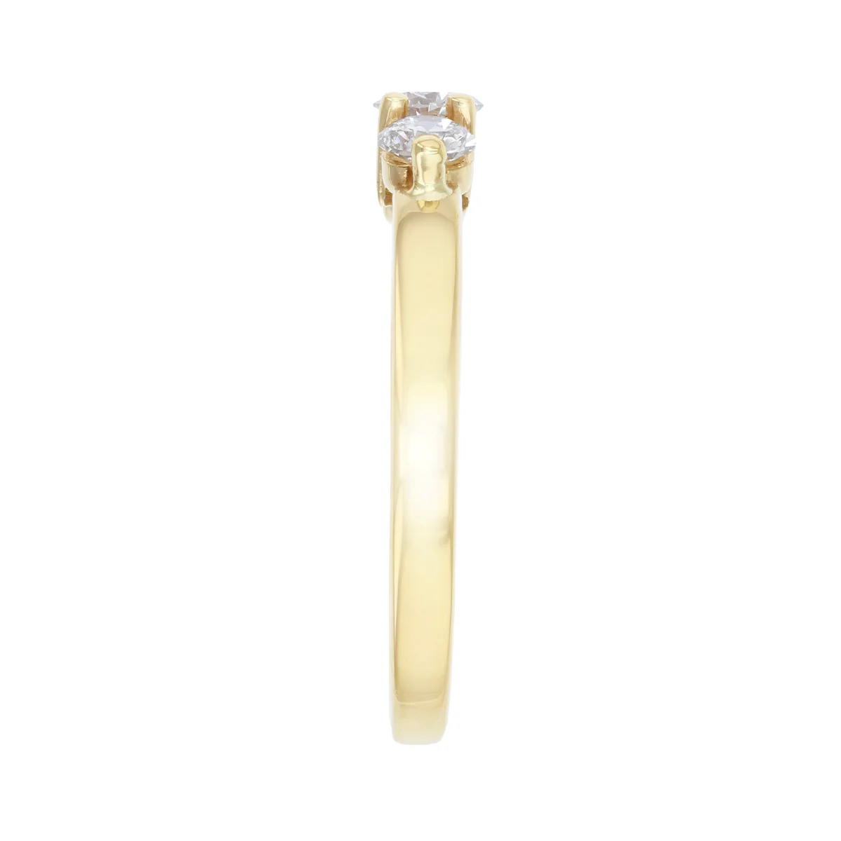 Round Diamond Three Stone Ring | Pre-Loved | 9K Yellow Gold - Image 4