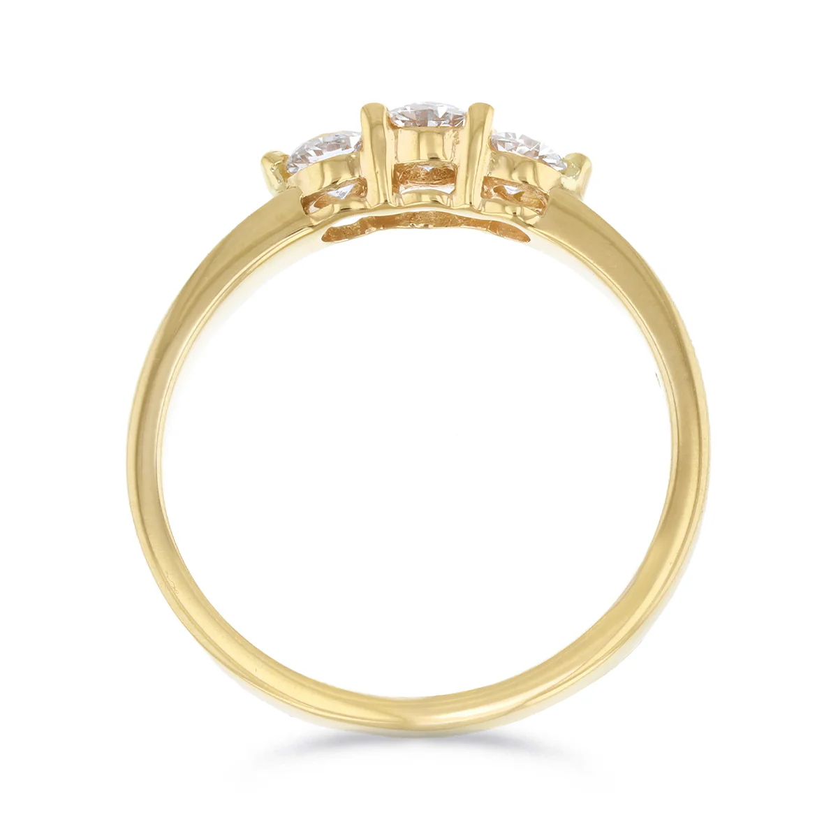 Round Diamond Three Stone Ring | Pre-Loved | 9K Yellow Gold - Image 5
