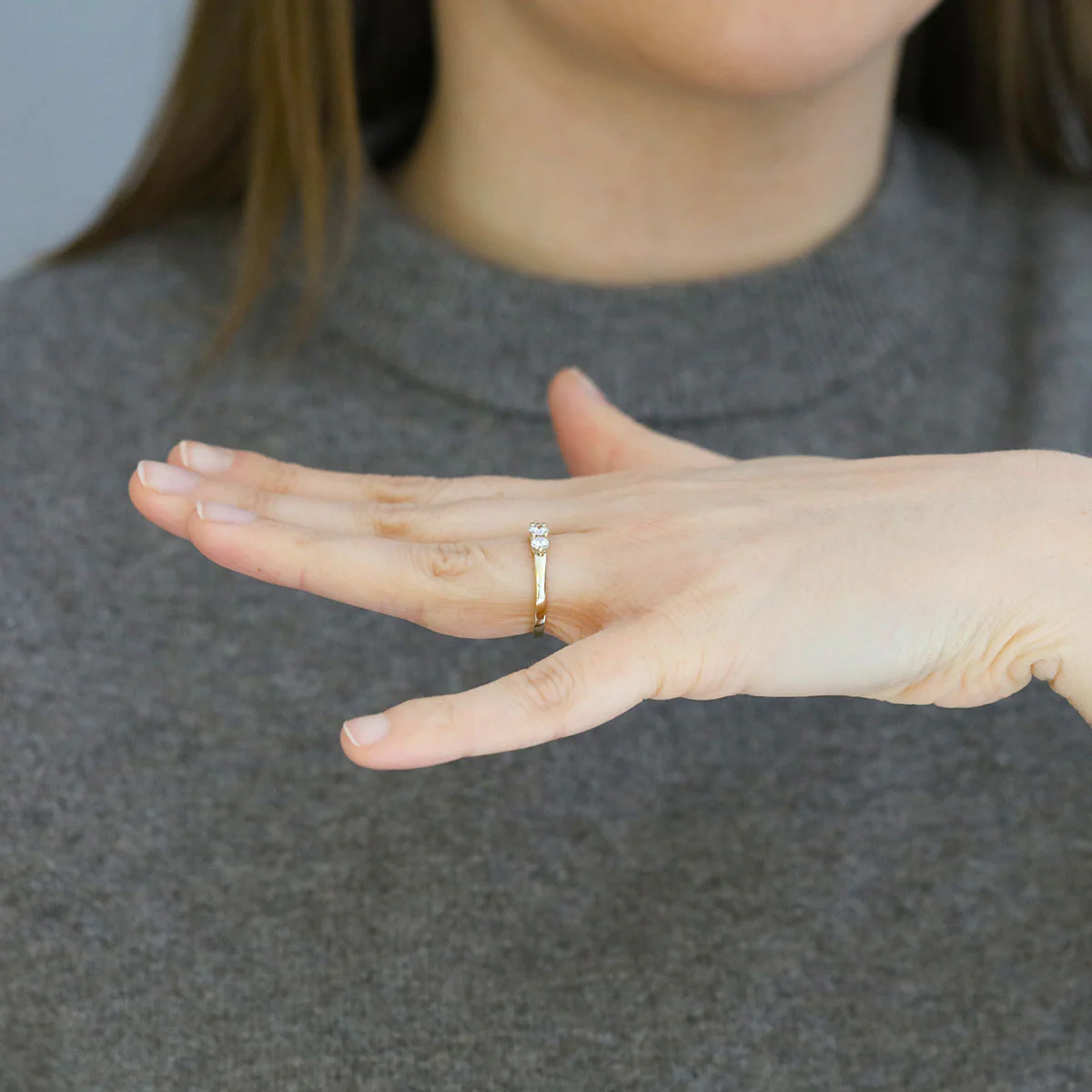Round Diamond Three Stone Ring | Pre-Loved | 9K Yellow Gold - Image 7