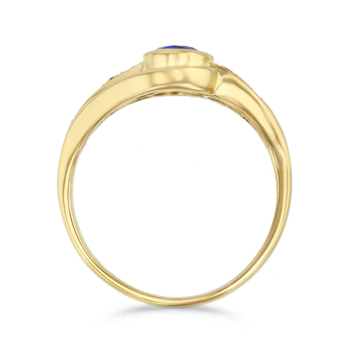 Sapphire & Diamond Sculptural Dress Ring | Pre-Loved | 18K Yellow Gold - Image 5