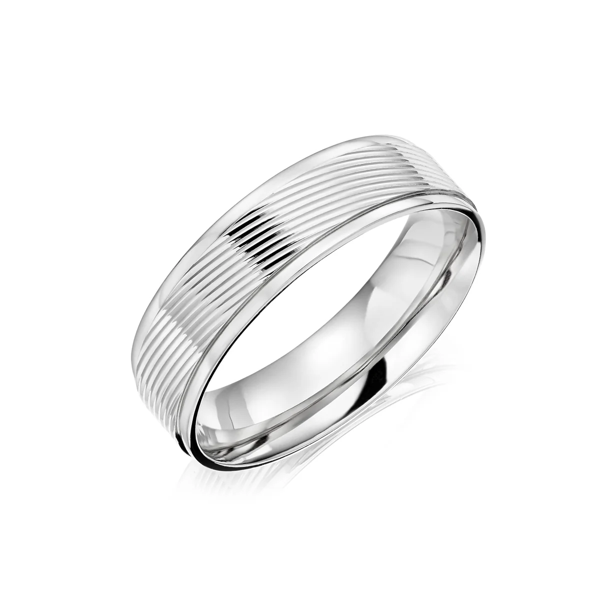 Seville Angled Finish Mens Wedding Ring | Platinum