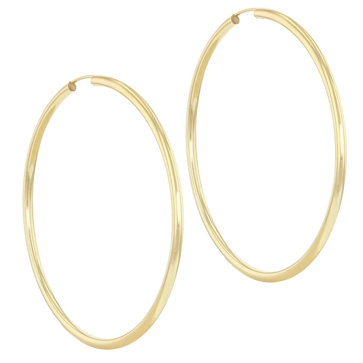 Soleil Collection 45mm Plain Hoop Earrings | 9K Solid Yellow Gold - Image 2