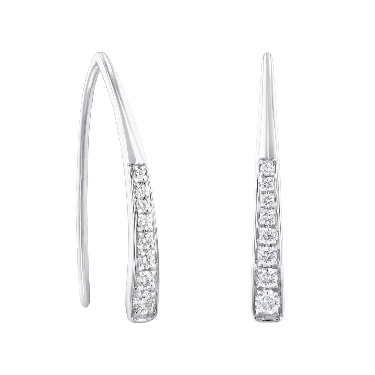 Everyday Diamonds 0.15ct Diamond Curved drop Earrings | 9K White Gold