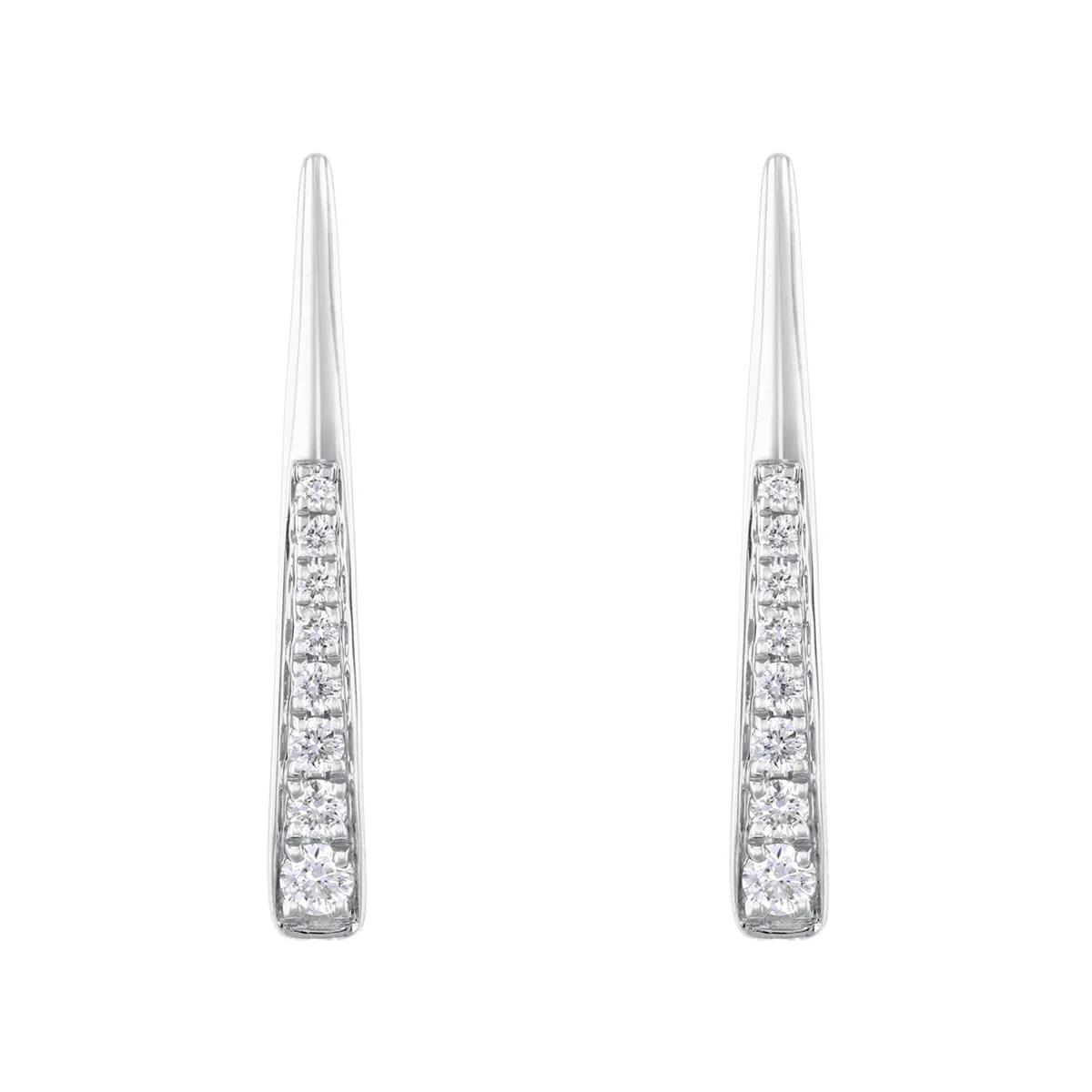 Everyday Diamonds 0.15ct Diamond Curved drop Earrings | 9K White Gold - Image 2