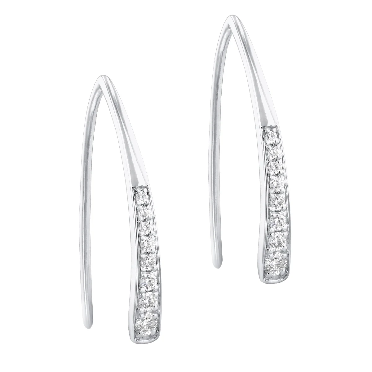 Everyday Diamonds 0.15ct Diamond Curved drop Earrings | 9K White Gold - Image 3