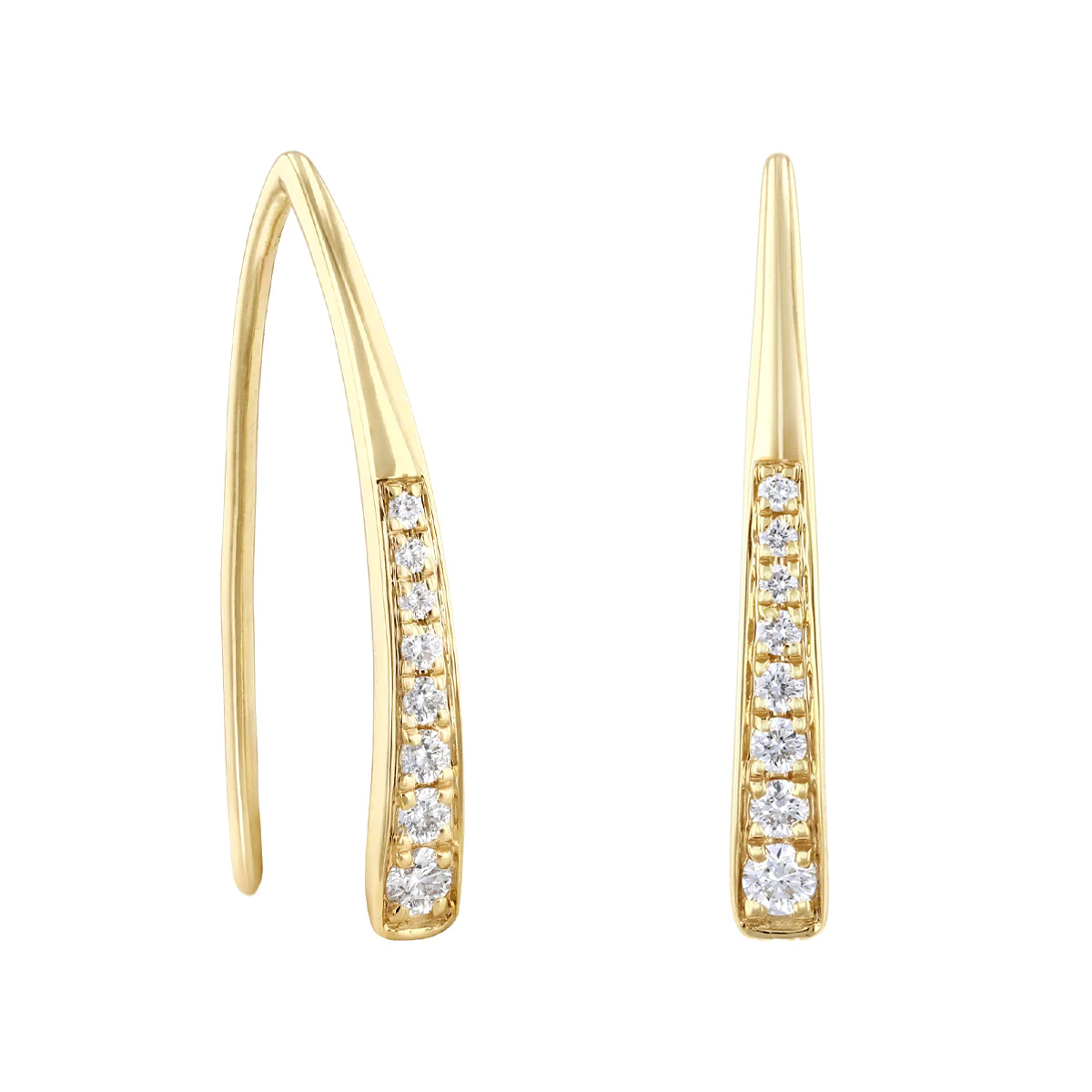 Everyday Diamonds 0.15ct Diamond Curved Drop Earrings | 9K Yellow Gold
