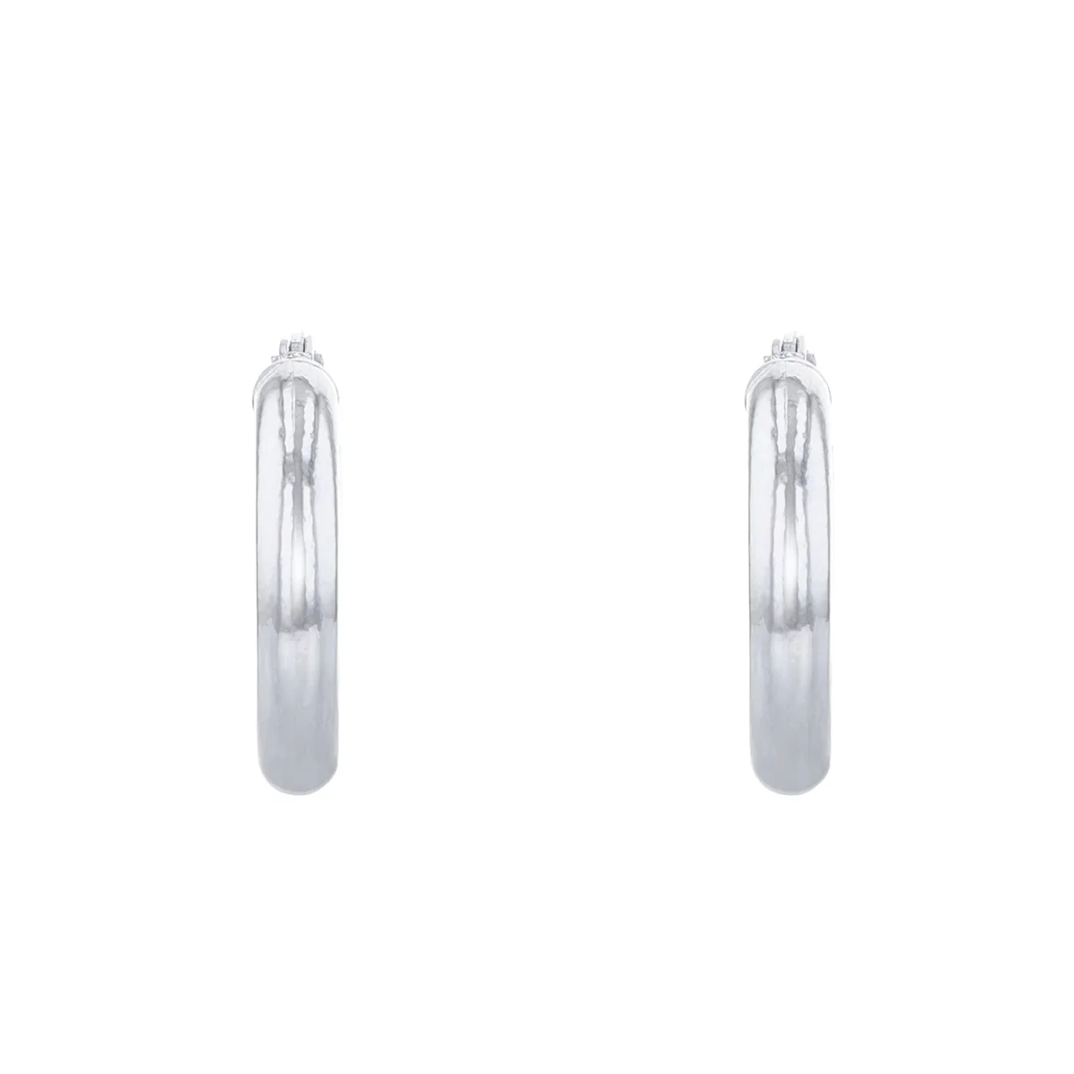 Soleil Collection  10mm Plain Hoops | 9K Solid White Gold - Image 3