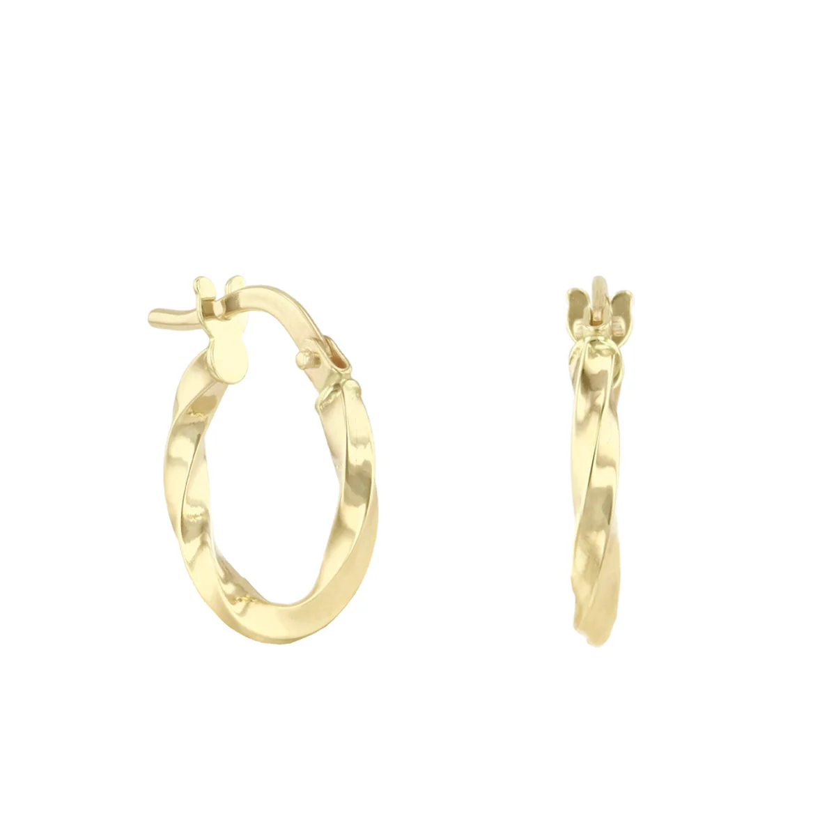 Soleil Collection 10mm Twist Hoop Earrings | 9K Yellow Gold