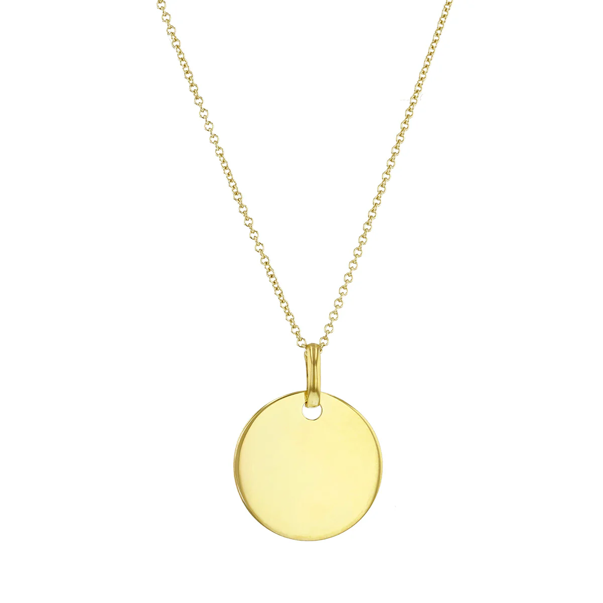 Soleil Collection 14mm Circular Disc Pendant | 9K Yellow Gold